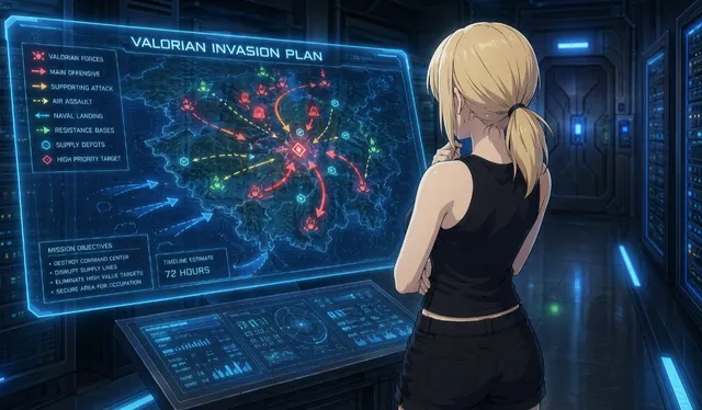 Anime Sci-Fi Invasion Strategy Room