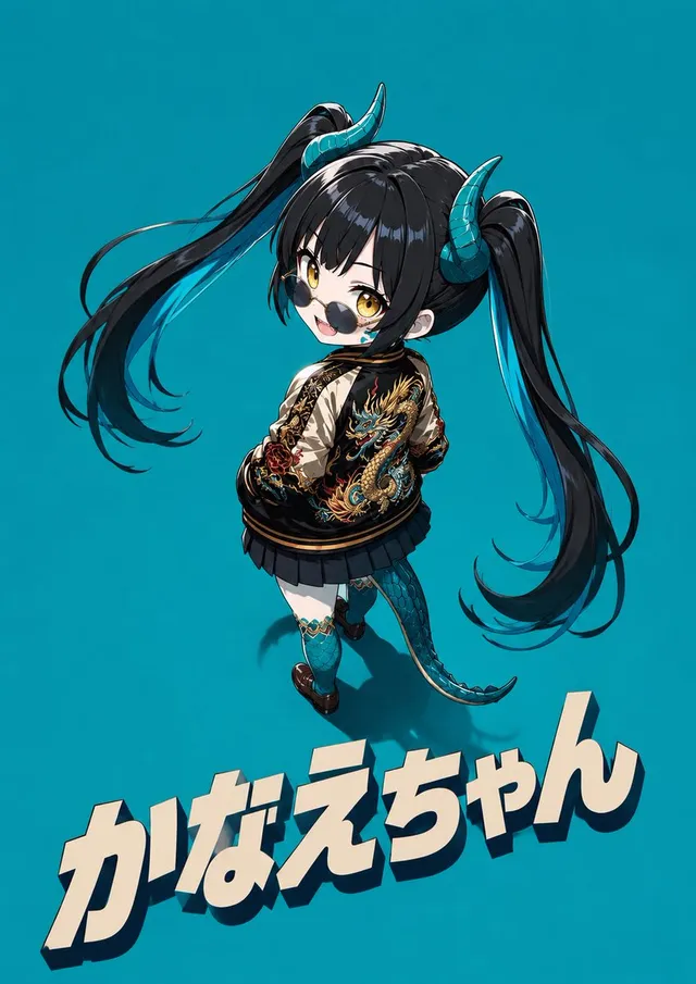 Cool Chibi Demon Girl Poster