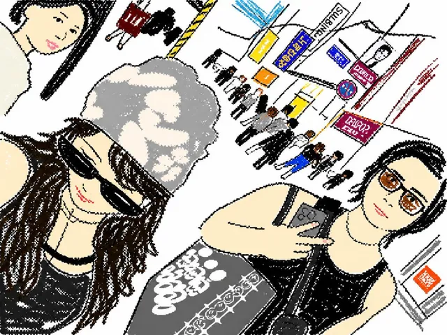 Cute Tilted Street Selfie Illustration