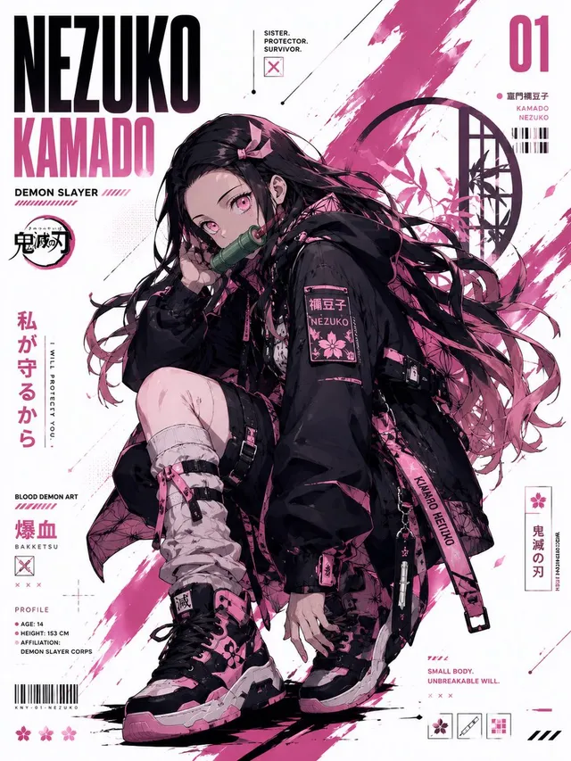 Anime Techwear Character Poster