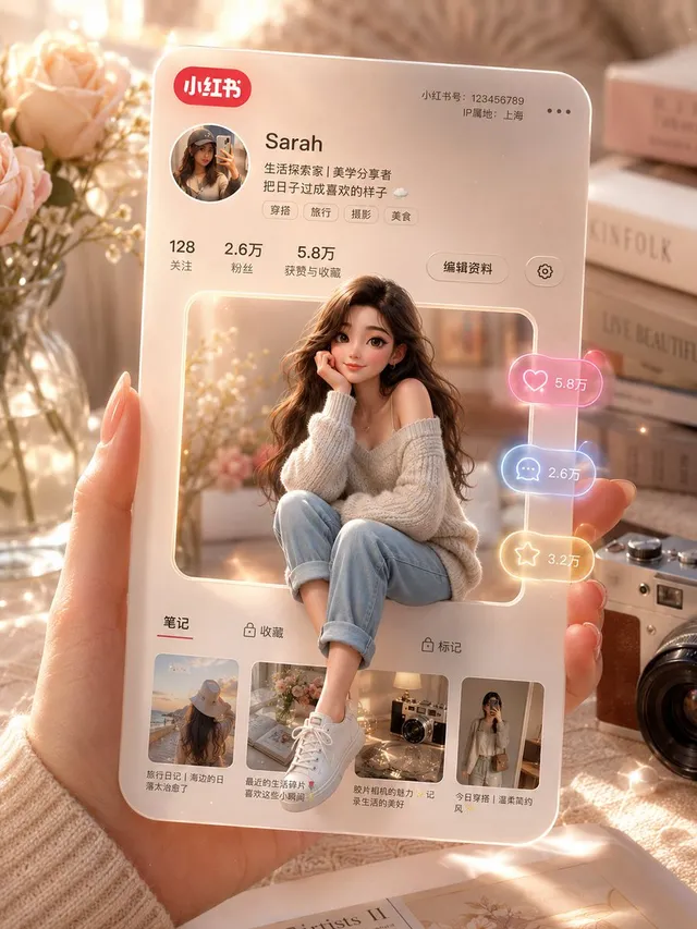 3D Social Media Profile Card