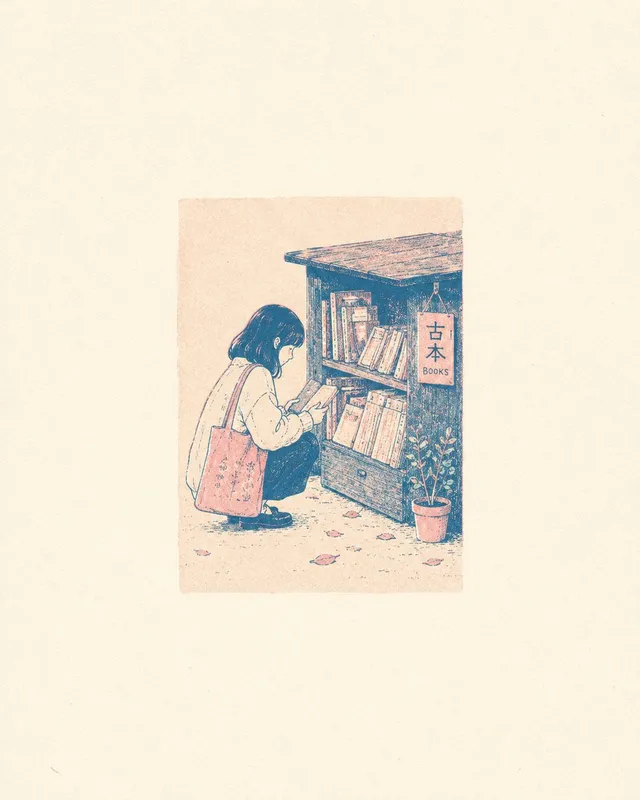 Risograph Style Poetic Illustration