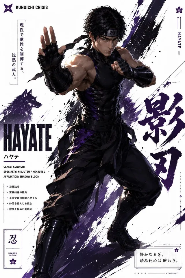 Hayate Ninja Charakter Poster