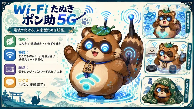 Futuristic Wi-Fi Tanuki Character Sheet