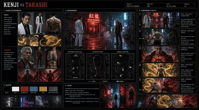 Cinematic Film Pre-Production Sheet