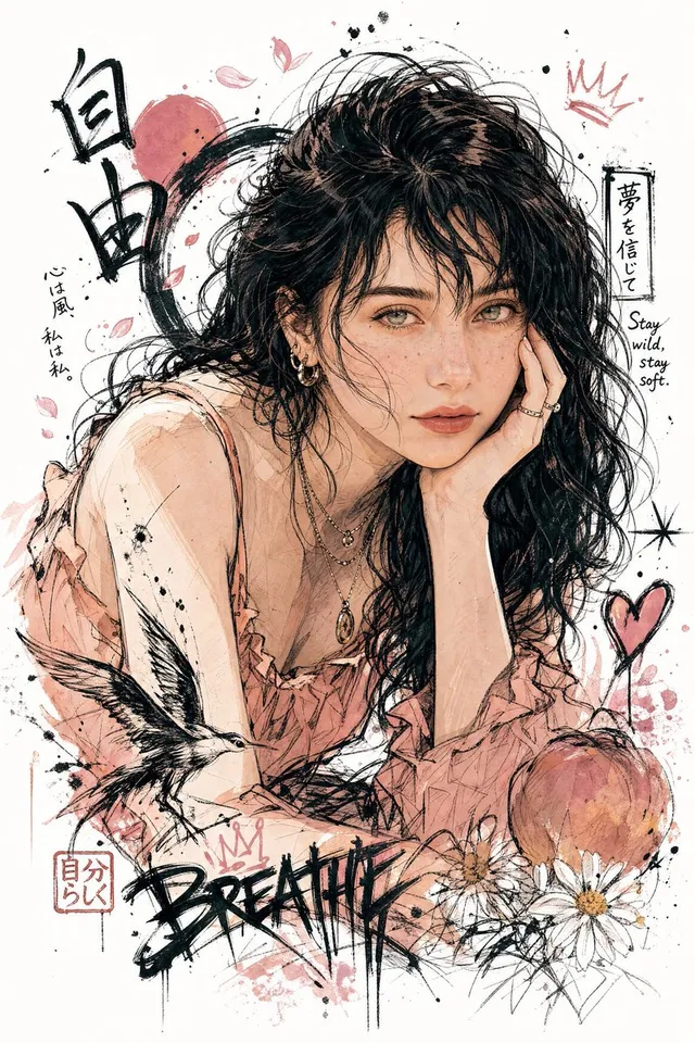 Japanese Graffiti Style Illustration