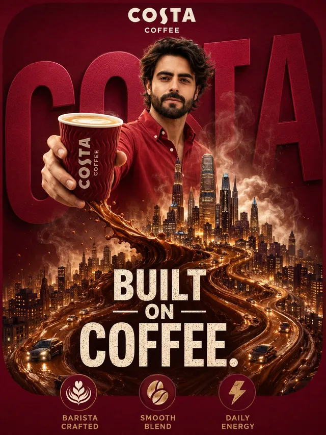 Surreal Coffee Ad Poster