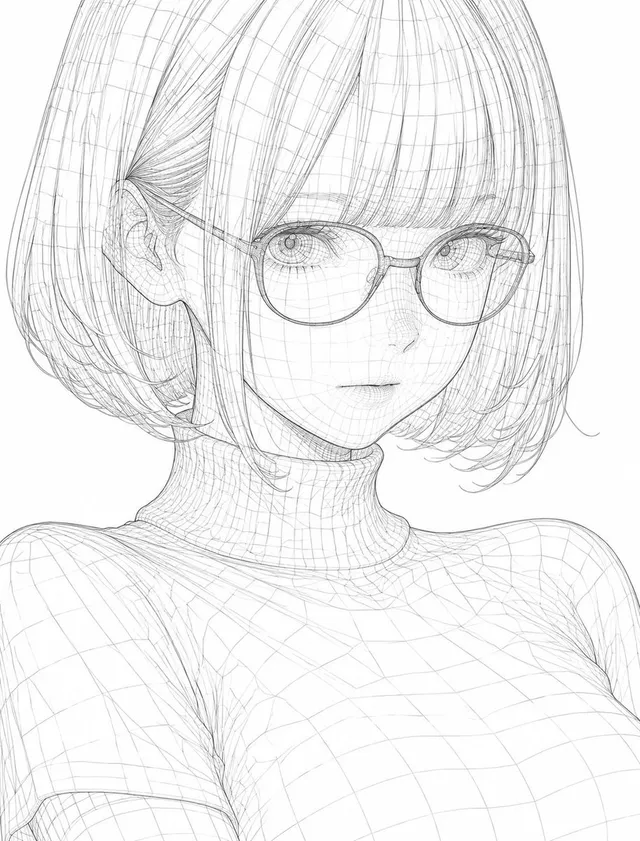 3D Wireframe Illustration Transformation