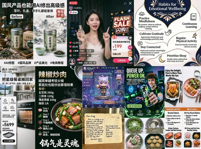 AI Ad and Infographic Capability Collage