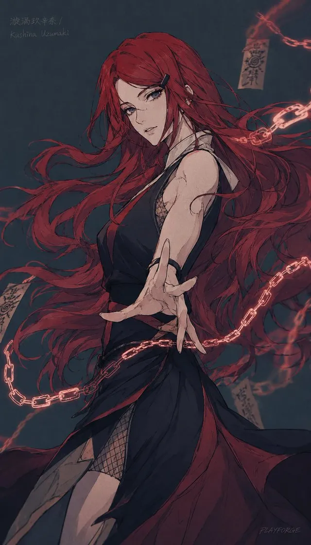Dunkles Kushina Chakra Ketten Poster