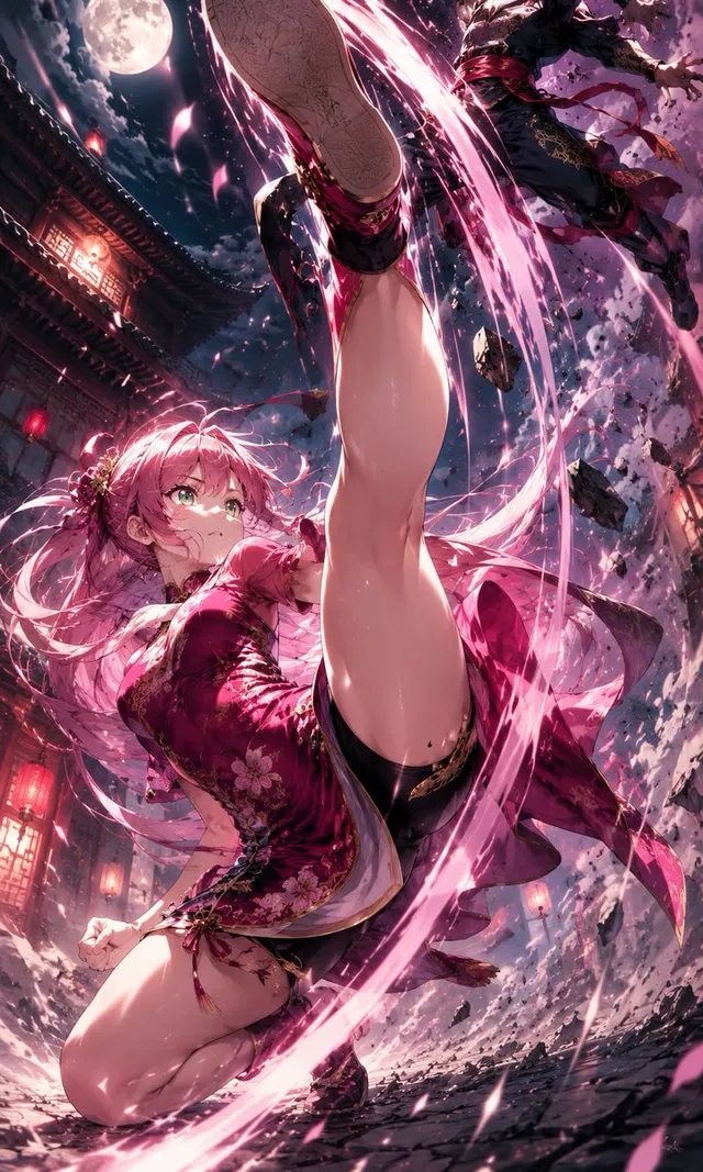 Artista Marziale Anime Calcio al Chiaro di Luna