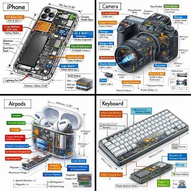 Technical Isometric Teardown Infographic