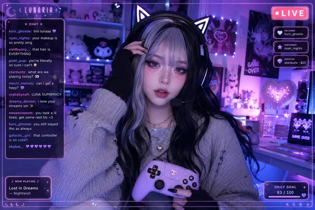 Aesthetic Gamer Girl Streamer