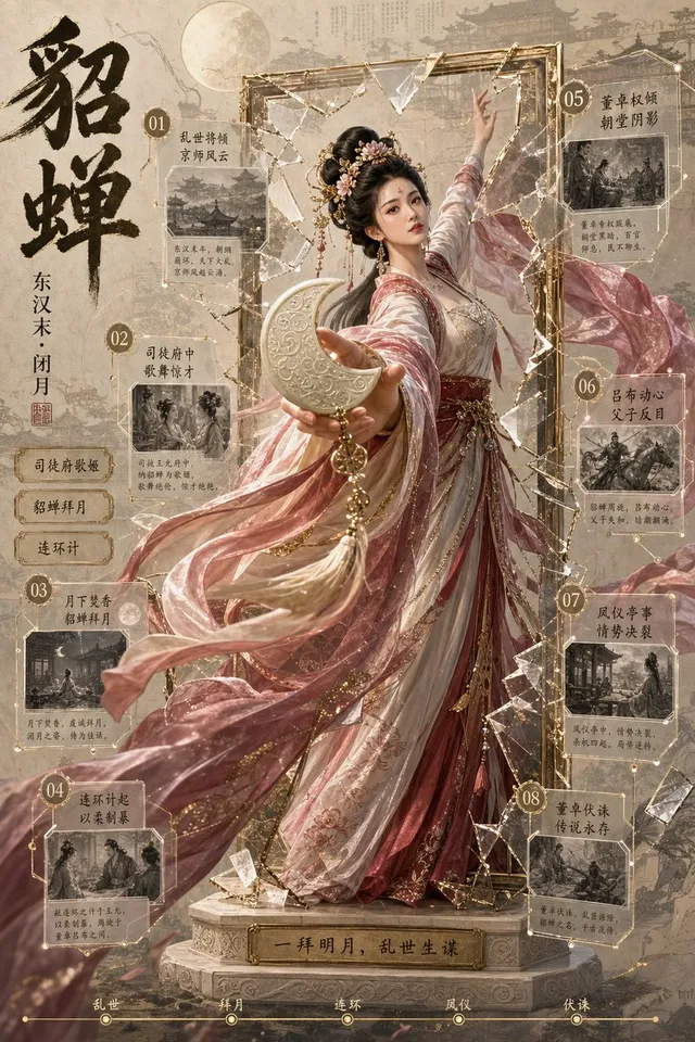 Diaochan 3D Break-Frame Archive Poster