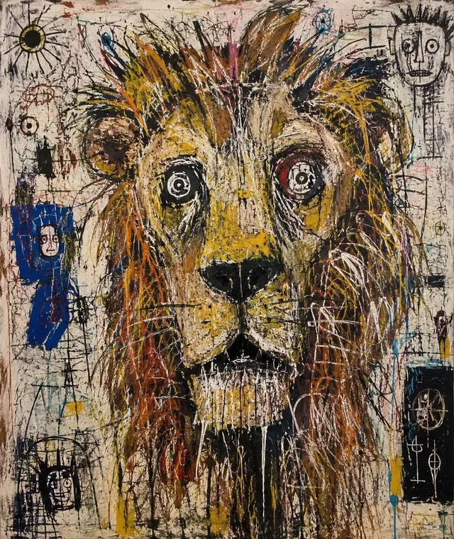 Gaunt Neo-Expressionist Lion