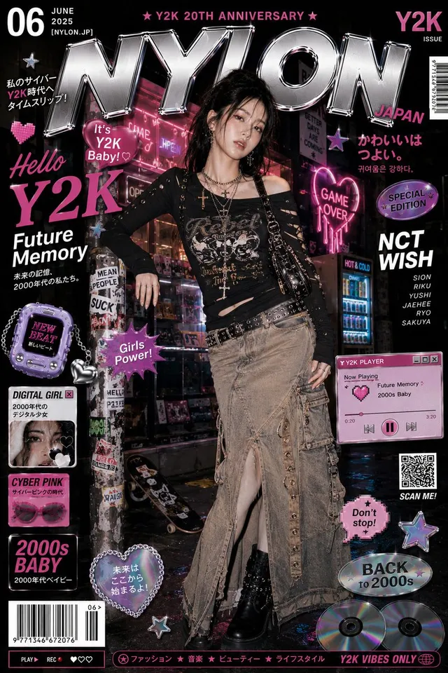 赛博朋克 Y2K 编辑封面