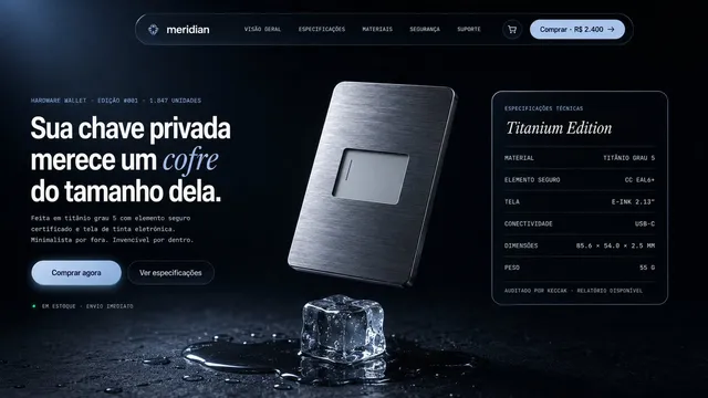 Luxury Hardware Wallet Landing Page