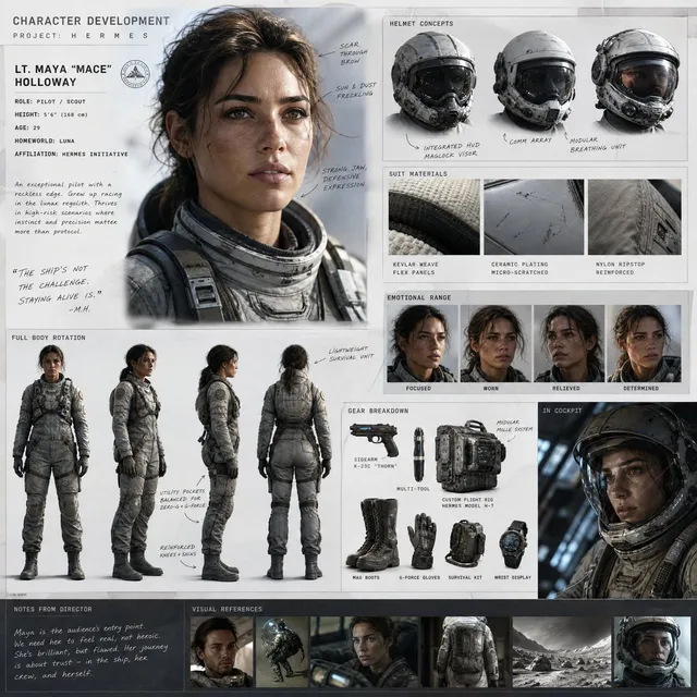 Cinematic Sci-Fi Character Development Board