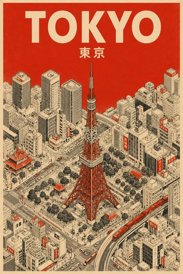 Mid-Century Minimalist Travel Poster
