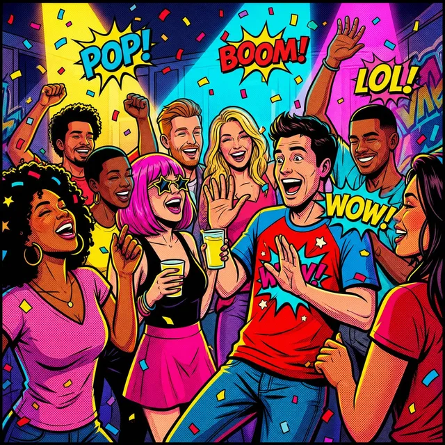 Vibrant Pop Art Party Scene