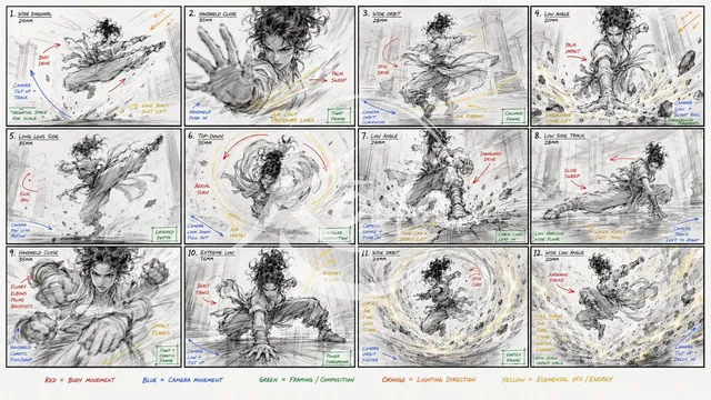 Kung Fu Action Storyboard