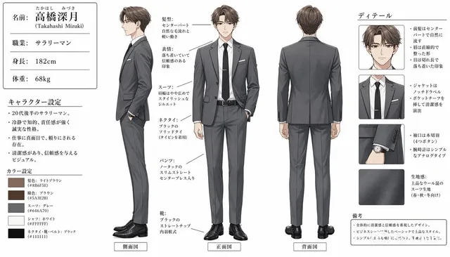 Japanischer Salaryman Charakterbogen