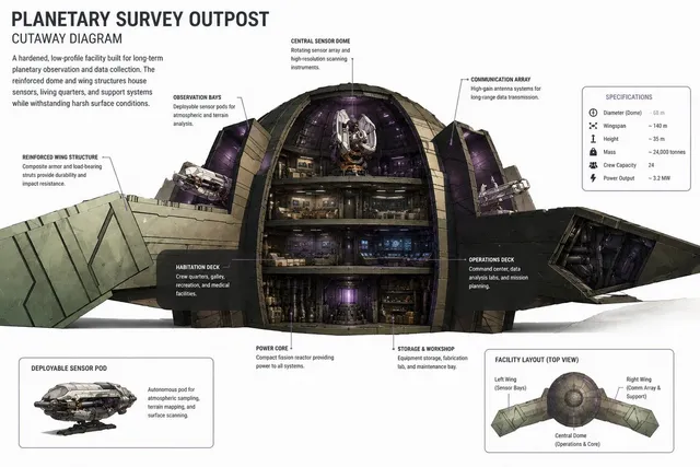 Planetary Survey Outpost Cutaway