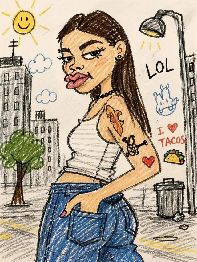 Funny Ugly Doodle Sketch