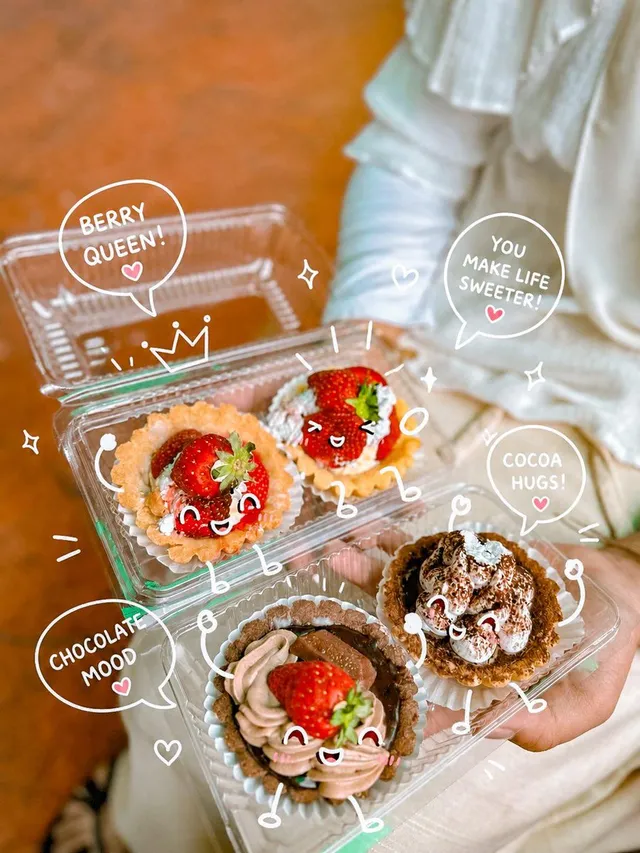 Kawaii Dessert Food Photography with Doodles