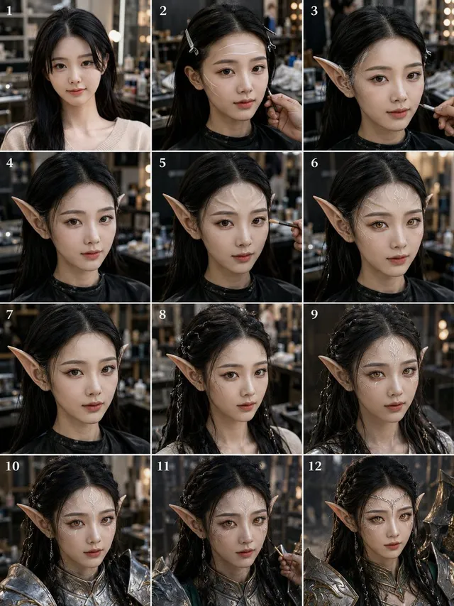 Elf Warrior Transformation Collage