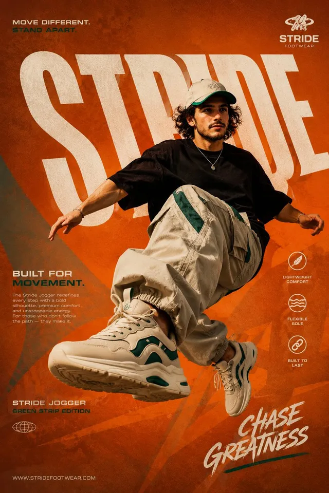 Modern Athletic Footwear Poster