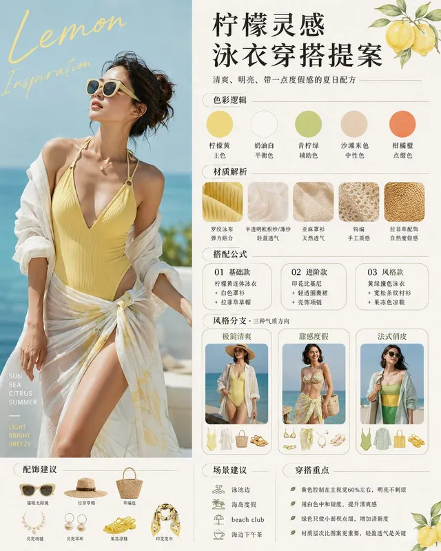 Proposta Moda Costume da Bagno Ispirato al Limone