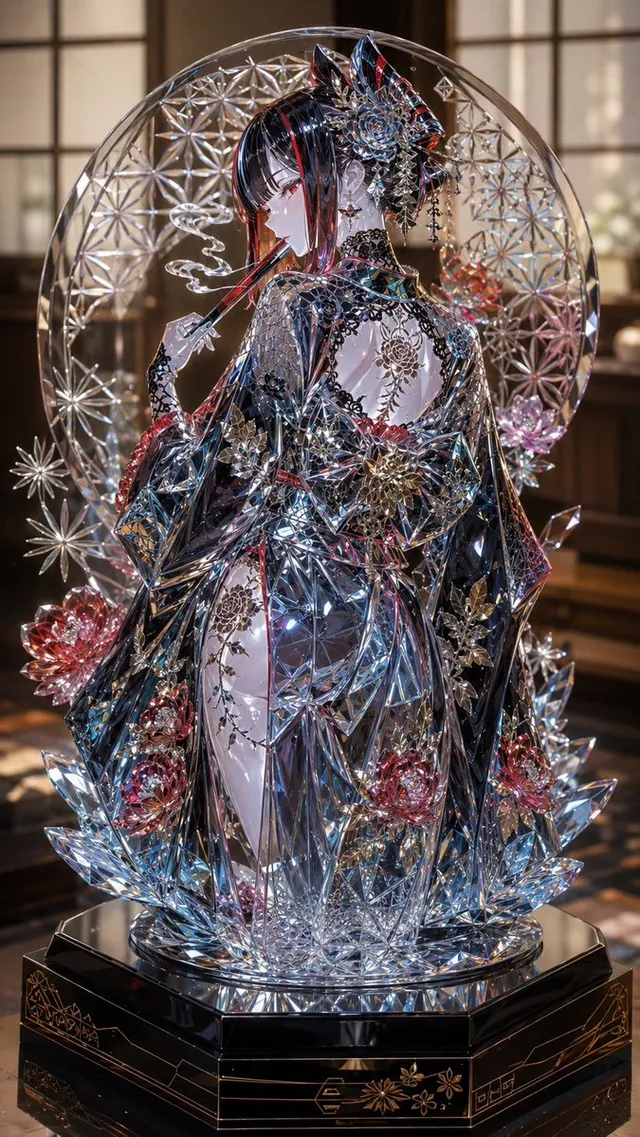 Ragazza di Vetro Edo Kiriko Gotico Kimono