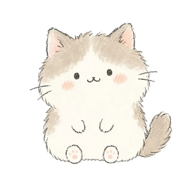 Chaton aquarelle Kawaii