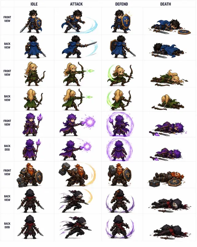 Fantasy Auto-Battler Spritesheet