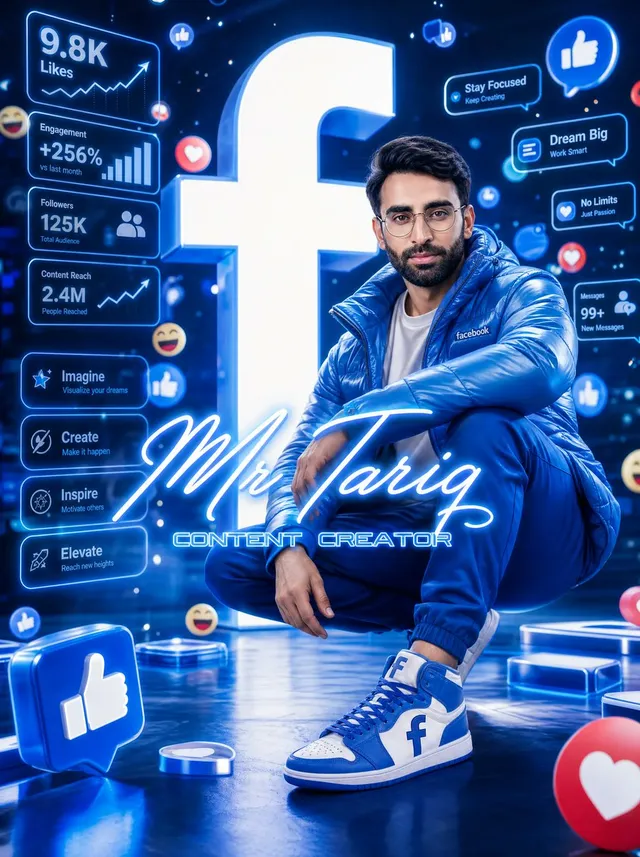 Neon Facebook Creator Poster