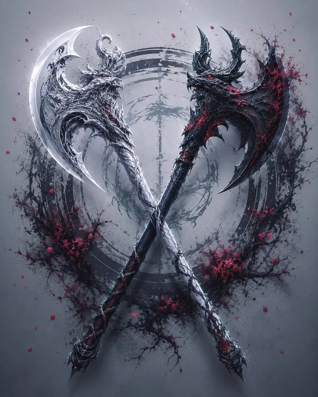 Crossed Eastern Dark Fantasy Polearms