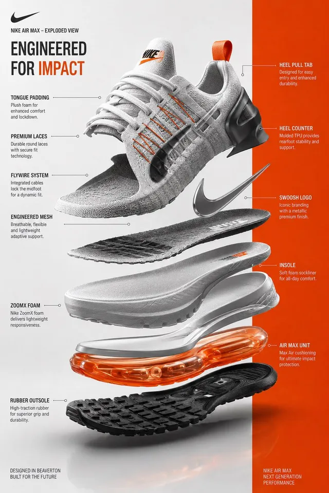 Exploded View Sneaker Infographic