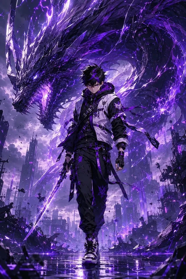 Epic Anime Worldview with Guardian Beast
