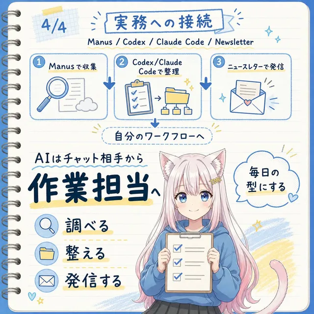日本のAIワークフローノートブックインフォグラフィック