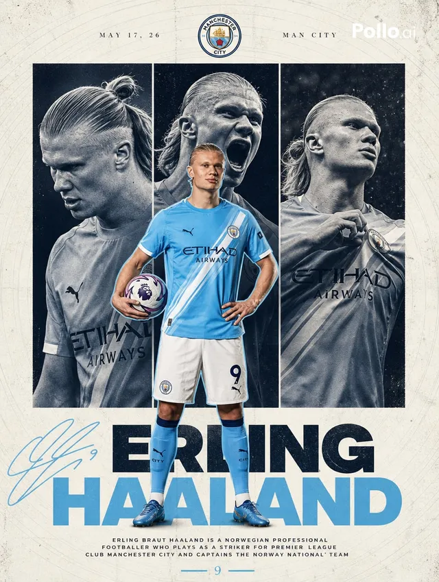 Manchester City Haaland Poster