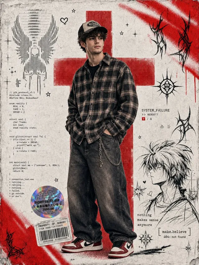 Y2K Siber-Grunge Kolaj Posteri