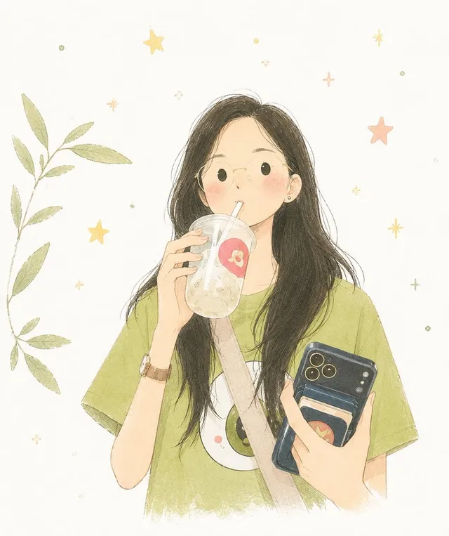미니멀리스트 손그림 어린이 일러스트레이션