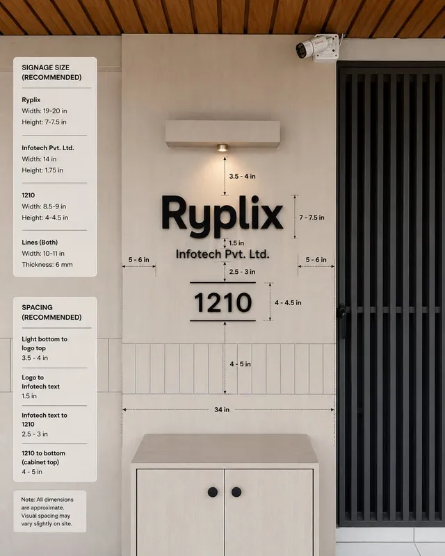 Office Signage Dimension Mockup