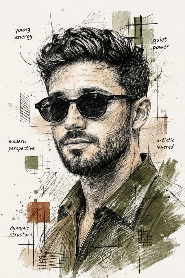 Mixed Media Sketch Portrait
