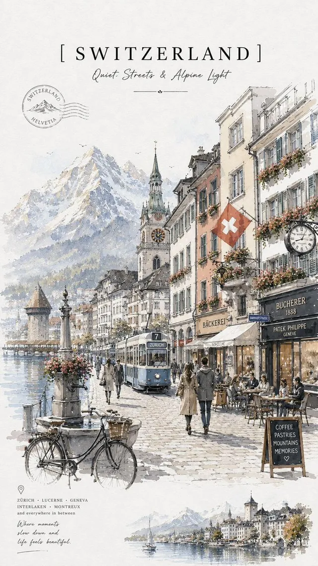Vintage Watercolor Travel Posters
