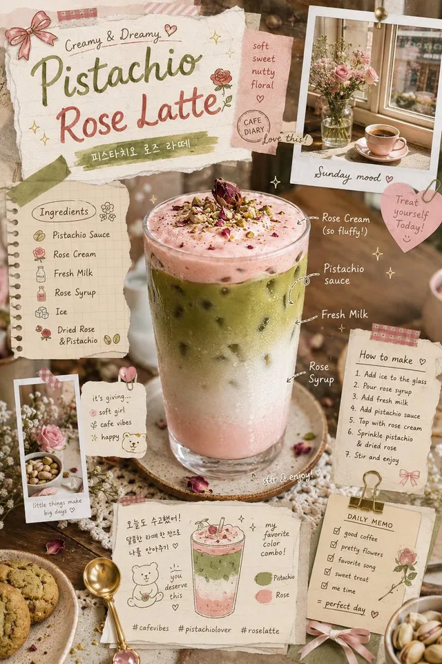 Whimsical Retro Cafe Scrapbook Poster