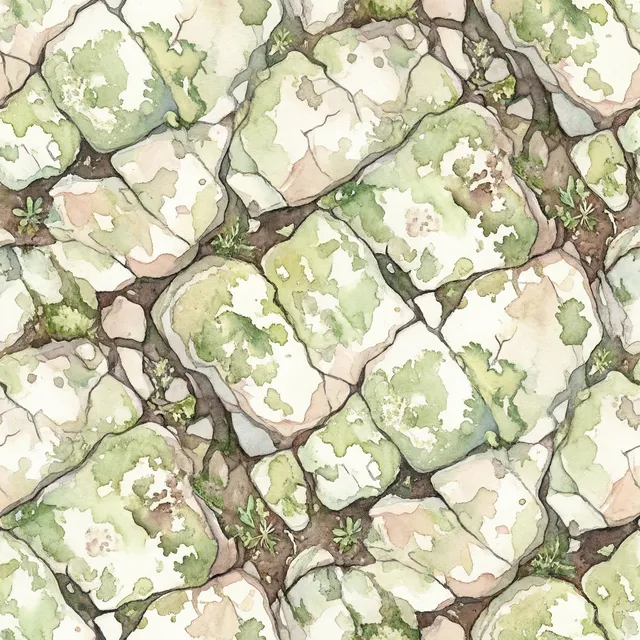 Seamless Watercolor Stone Path Tile
