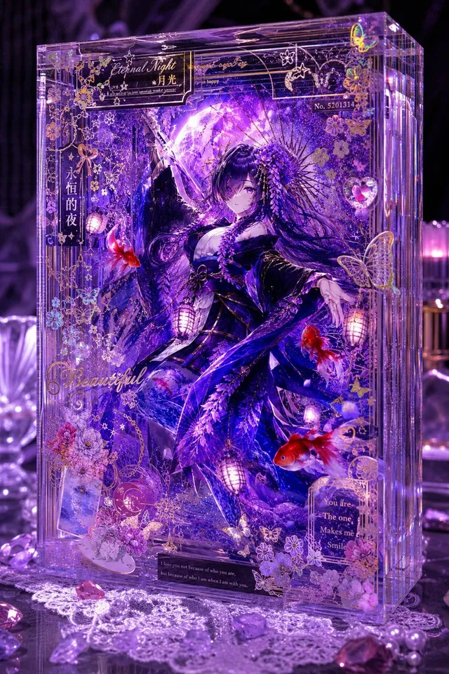 Luxury Purple Anime Acrylic Block