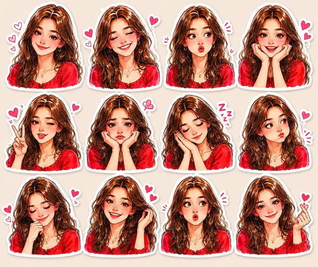 Kawaii Anime Sticker Sheet
